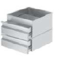 Simply Stainless SS19.0200 410mm w x 450mm d x 450mm h with 2 x 125mm deep drawer supplied with locks - Double